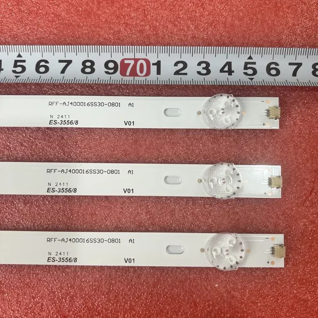 LED Hintergrundbeleuchtung Streifen mit 8 LEDs für Sharp TV Modelle 40BG3K 40BL5EA 40BL2EA 40BL3EA 40AJ2E 40AJ2I 40AJ2K 40AJ6IE 40AJ6KE LC-40UK7252E in Weiß - Bild 1