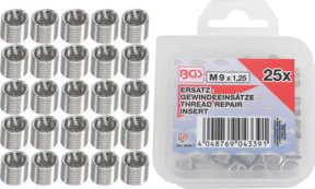 BGS Ersatz-Gewindeeinsätze M9 x 1,25 mm, 25-tlg., Farbe: Silber - Bild 1