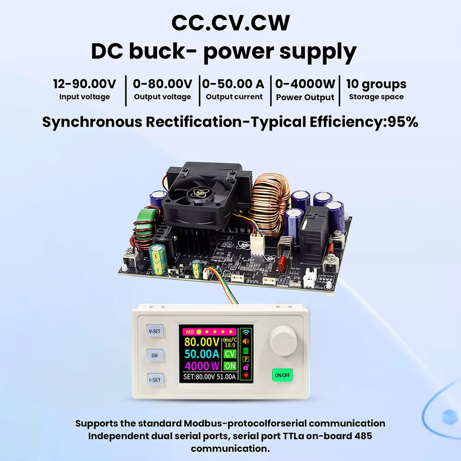 Aideepen XY8050S CNC DC Buck Converter Labor Netzteil mit einstellbarer Spannung und Strom, Step-Down Modul 50A/4000W - Bild 2