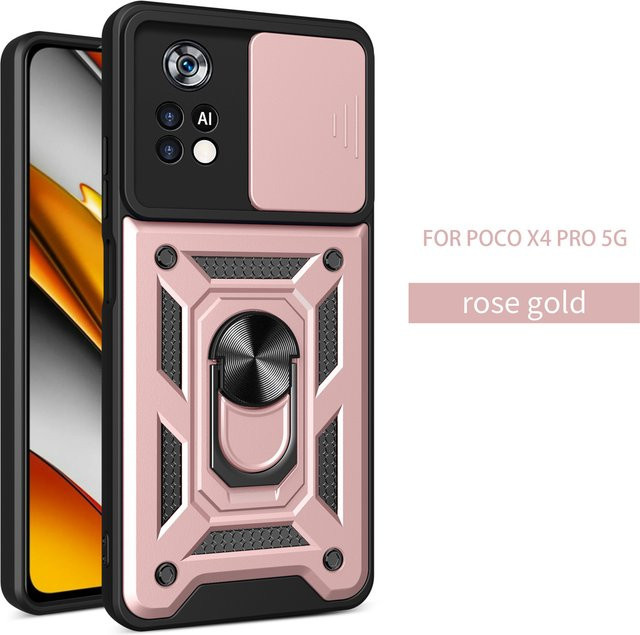 Stoßfeste Schutzhülle für Xiaomi Poco X4 Pro 5G mit Kameraschutz in Rot oder Pink - Bild 1