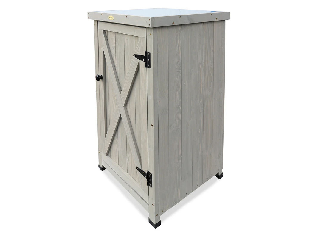 HABAU Gartenschrank Kompakt in Grau aus Metall im Landhausstil mit Regalböden, B/T/H: 45 x 45 x 91 cm - Bild 2