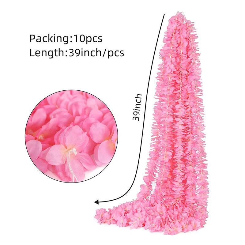 10 Stück künstliche Glyzinien-Blumen in Weiß, hängende Seidenblumen-Reben zur Dekoration für Hochzeit, Party und Heimdekoration, Länge: 73,66 cm - Bild 4