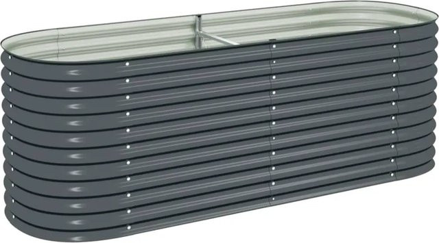 vidaXL Garten-Hochbeet aus Stahl in Grau, B/T/H: 240 x 80 x 81 cm - Bild 1