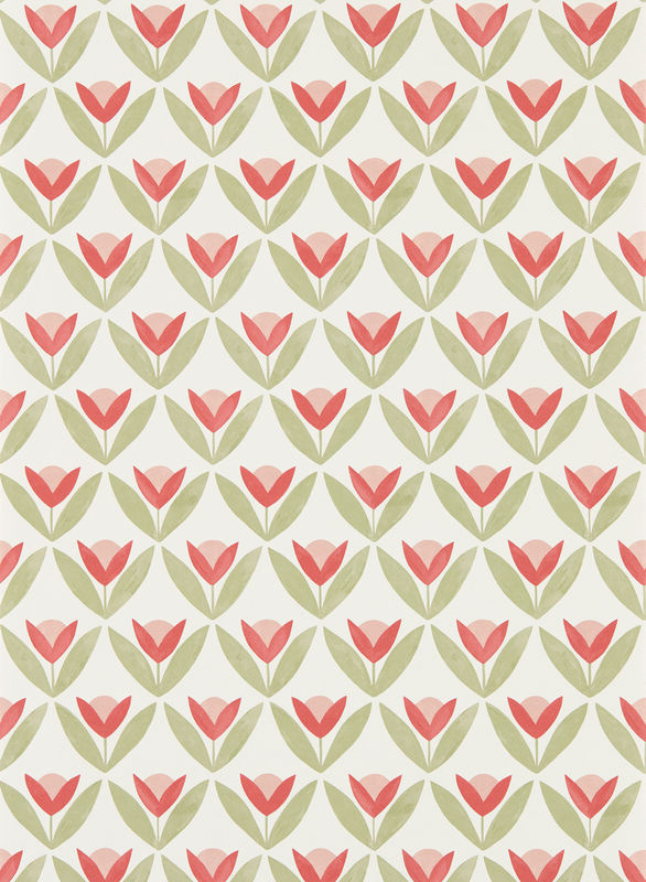 Scion Tapete Tulip Trellis in Berry mit floralem Botanical-Design und Mid-Century-Stil - Bild 3