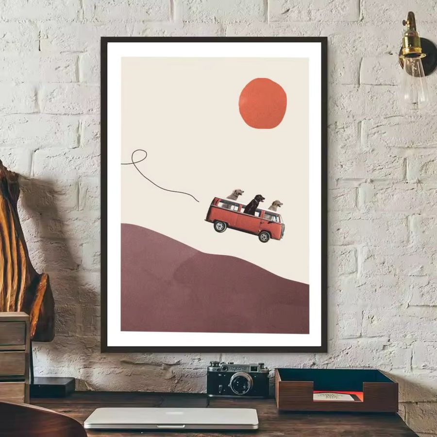 M-Maarten Leon Poster-Aufkleber in Schwarz als wasserfeste Wandkunst für dein Schlafzimmer oder Wohnzimmer, B: 20 cm, H: 15 cm - Bild 4
