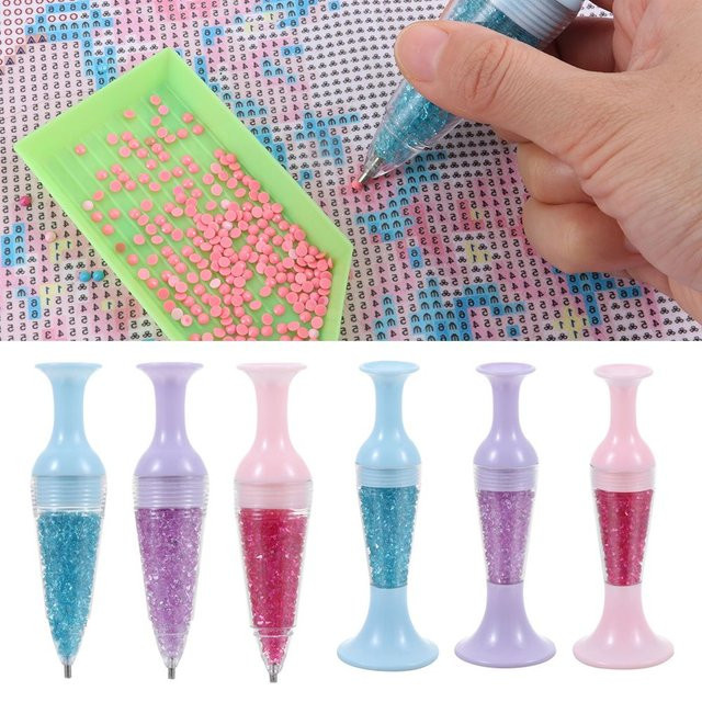 Punkt Bohrer Stift für 5D Diamant Malerei in Pink aus Kunststoff - Bild 1