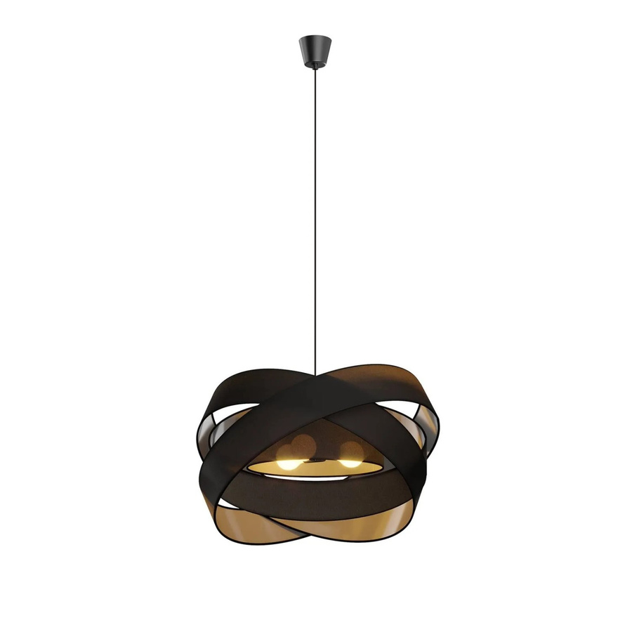 Lindby Pendelleuchte Simaria Modern Schwarz aus Textil, 3-flammig, E27 - Bild 2