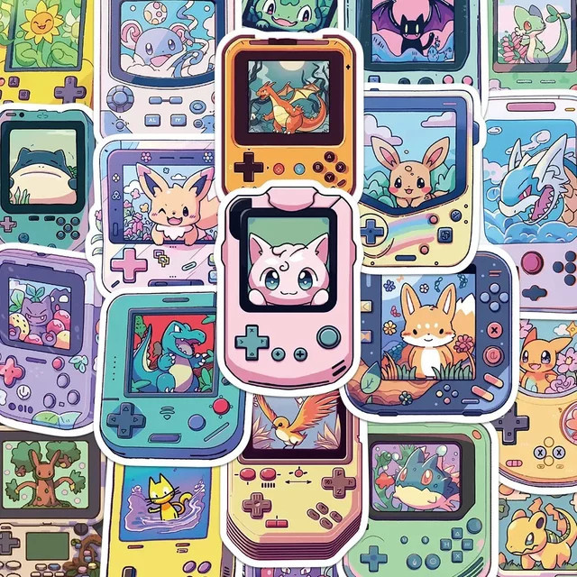 TAKARA TOMY Kawaii Cartoon Spielkonsole Pokemon Graffiti Aufkleber, 50 Stück - Bild 1