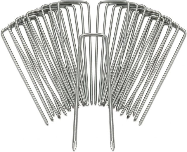 Relaxdays Bodenanker 25er Set aus verzinktem Stahl in Silber, Höhe: 15 cm, Breite: 3,5 cm, Tiefe: 0,3 cm - Bild 1