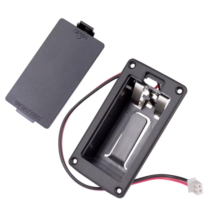 9V Pickup-Batteriehalter und Gehäuse mit Abdeckung in Schwarz als Ersatz für Akustikgitarren - Bild 5