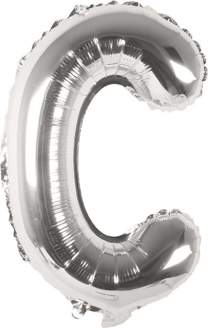 Rico Design Folienballon Buchstabe C in Silber, Höhe: 36 cm - Bild 1