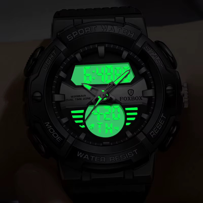 FOXBOX Chronograph, Digitaluhr, Quarz, Schwarz, Herren - Bild 2