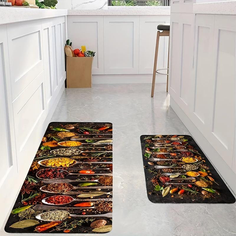 Luxury Comfort Küchenteppich Set Schwarz-Weiß, rutschfester und wasserdichter Anti-Ermüdungs-Läufer, B/T/H: 60 x 180 cm - Bild 5