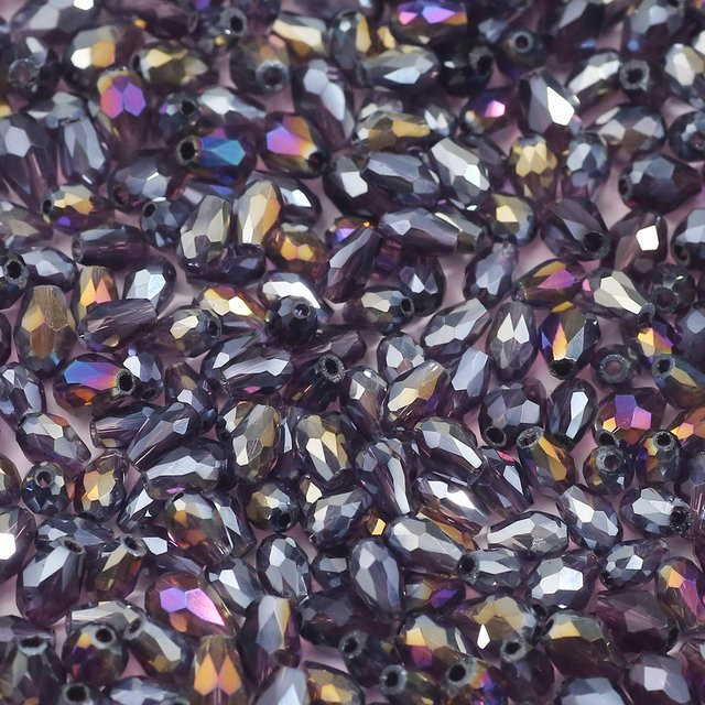 JHNBY Spacer Perlen, Violett, Österreichisches Kristallglas, 3x5/4x6mm - Bild 1
