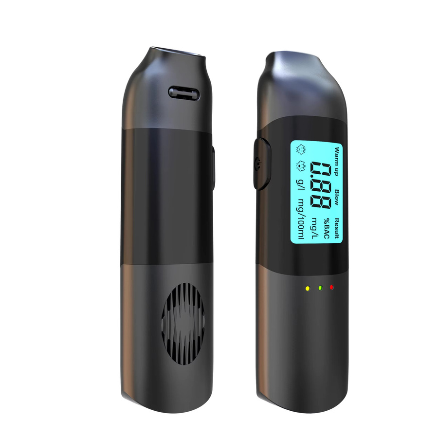 Kebidumei Tragbarer digitaler Alkoholtester in Schwarz mit LCD-Display und 3-Farben-Kontrollleuchten - Bild 4
