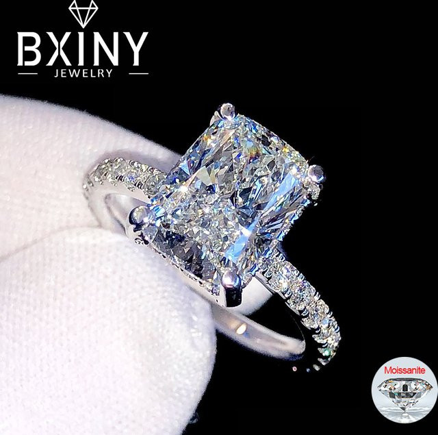 BXINY Ring, 925 Silber, Moissanit, Damen - Bild 1