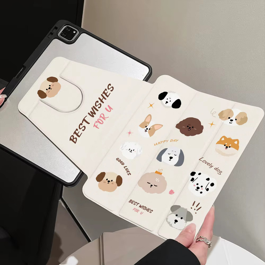 Niedrige Welpen Tischhülle für Apple iPad in Weiß - Bild 4