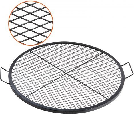 VEVOR X-Marks Feuerstellen-Grillrost aus Stahl in Schwarz, Durchmesser: 91 cm, Höhe: 2,5 cm, mit Griff und Stütz-X-Draht für Camping und Outdoor-BBQ - Bild 1