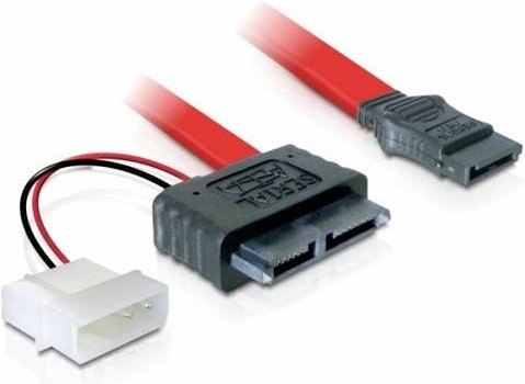 Delock SATA Slimline zu SATA 7 Pin + 2 Pin Adapterkabel, Rot, Länge: 0,3 m - Bild 1