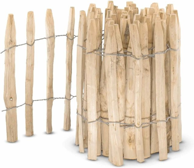 Stiltreu Englischer Staketenzaun Kastanie unbehandelt B: 50 cm, H: 500 cm, Lattenabstand 4-6 cm - Bild 1