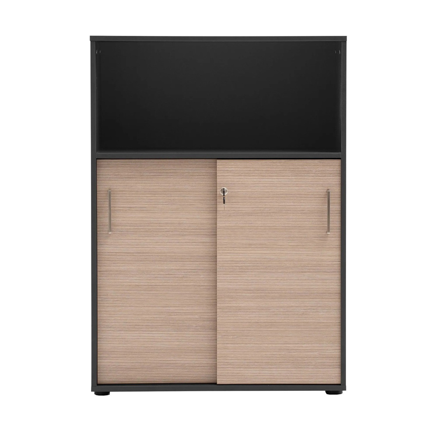 Schildmeyer Highboard Metz mit Schiebetüren in Anthrazit B/H/T: 113,4 x 80,1 x 38,2 cm - Bild 2