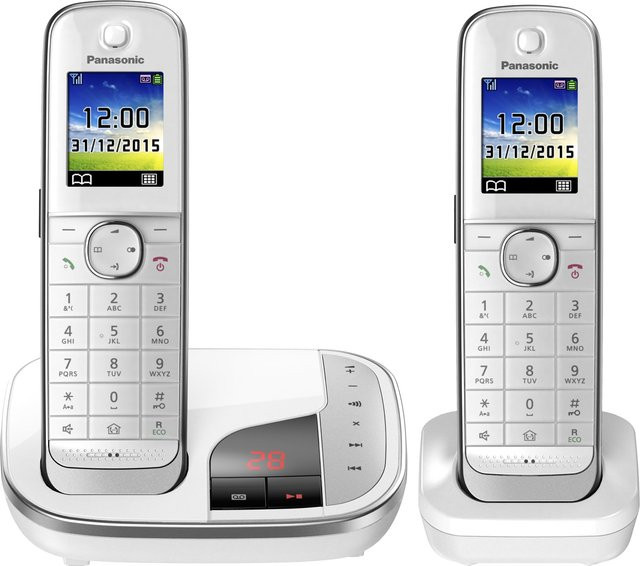 Panasonic KX-TGJ322GW Schnurloses Telefon in Weiß mit Anrufbeantworter, Freisprecheinrichtung und Anruferkennung - Bild 1