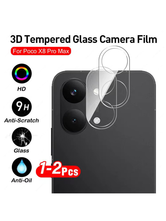 Xiaomi Poco X8 Pro Max 5G 3D Gebogener Kamera-Glasschutz Rücklinsenabdeckung Transparent - Bild 5