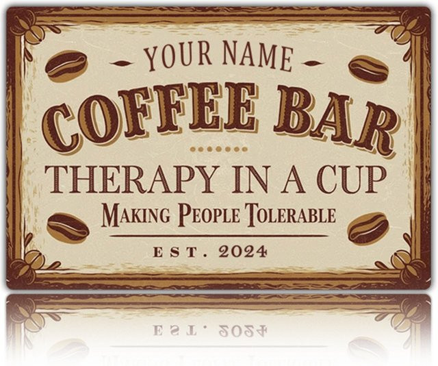 Personalisiertes Vintage-Metallschild von CIFBUY in Weiß für Kaffeebars und zur Dekoration von Zuhause oder Geschäften - Bild 1
