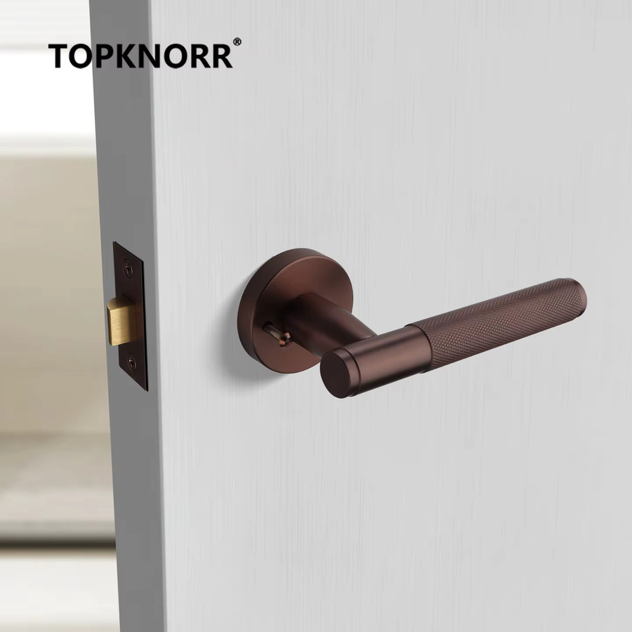 TOP KNORR Badezimmer-Türgriffschloss aus Edelstahl 304 mit einzelner Zunge in Silber oder Schwarz - Bild 2