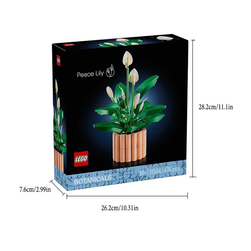 LEGO Botanicals Friedenslilie 11504 künstliche Pflanze in Grün und Weiß - Bild 4