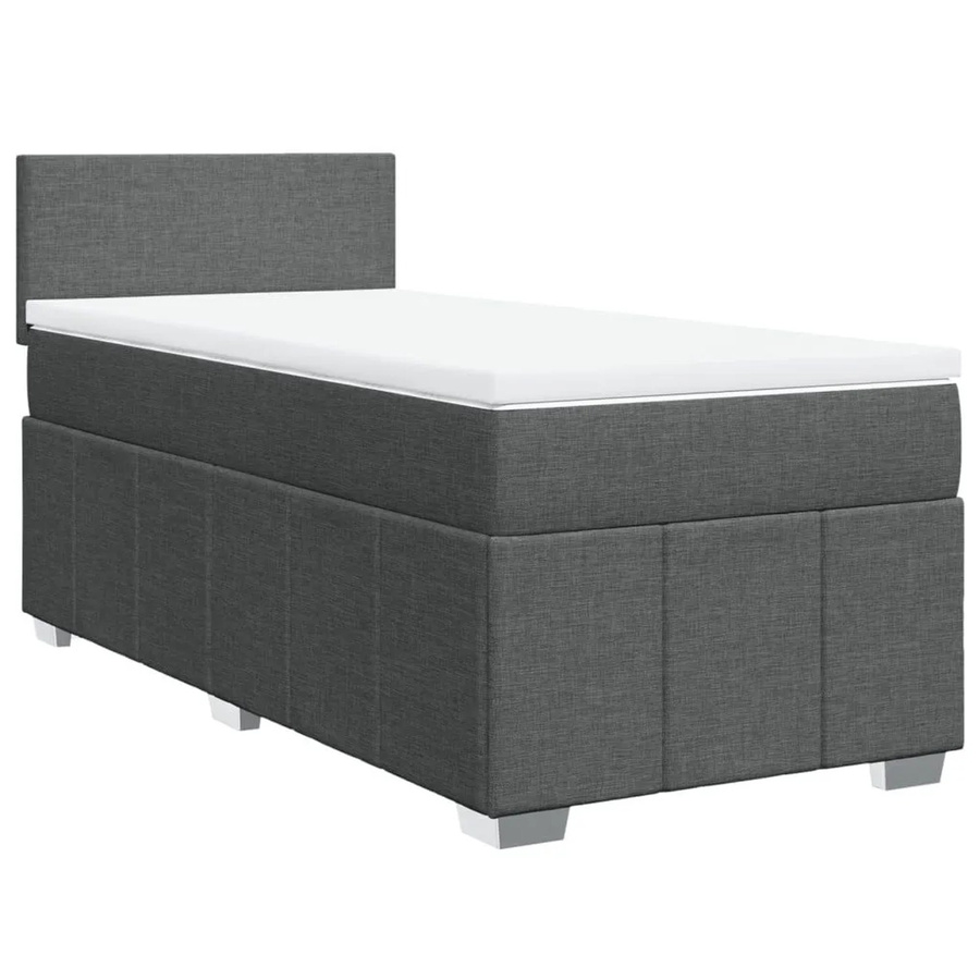 vidaXL Boxspringbett Hybrid mit Matratze und USB-Ladeport, Dunkelgrau, B: 80 cm, L: 200 cm - Bild 2