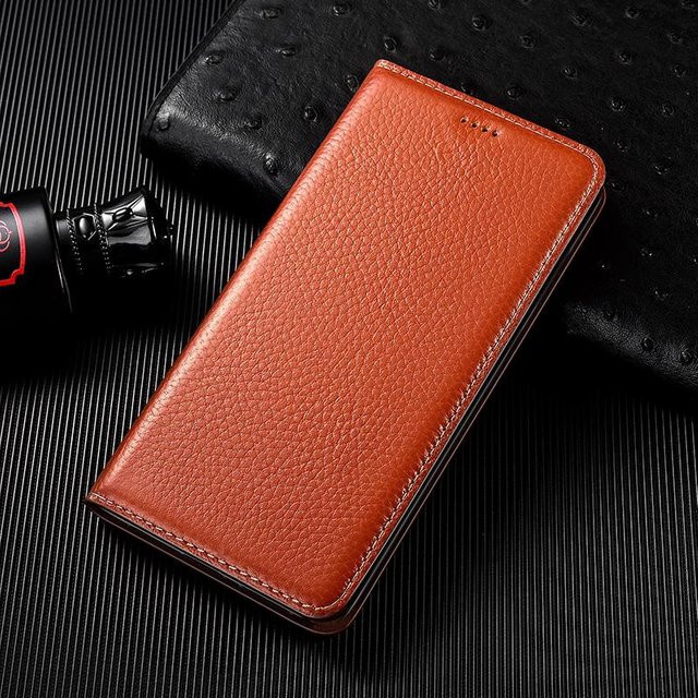 Luxus Echtleder Brieftasche Hülle für Samsung Galaxy S25 S24 S23 S22 S21 S20 Ultra FE S10 S10e S9 S8 Plus Flip in Braun - Bild 1