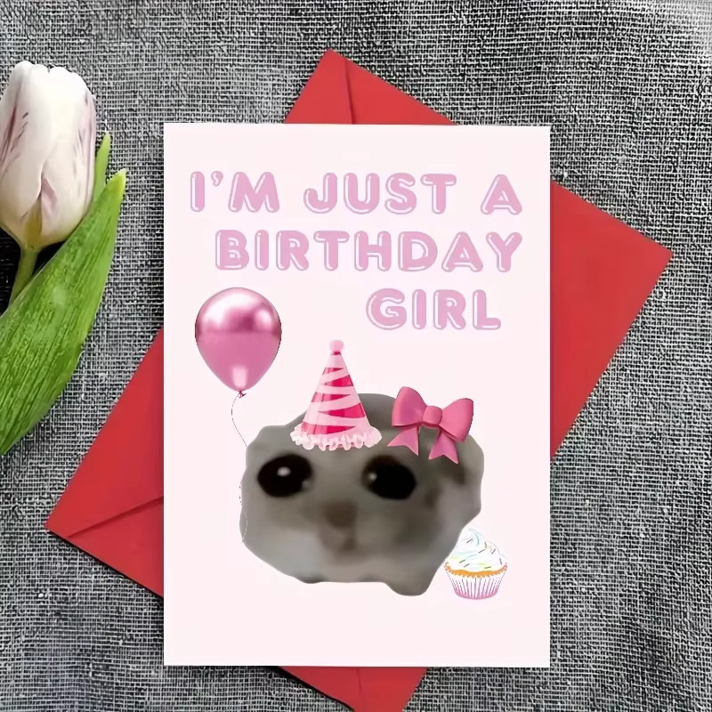 Niedliche Geburtstagskarte mit Hamster-Motiv inklusive Umschlag für Familie und Freunde - Bild 2