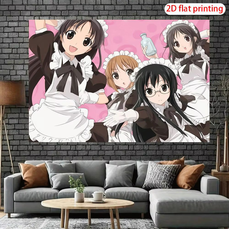 VIKAMA Japanischer Anime-Mädchen Wandteppich in Multicolour, Textiler Hintergrundstoff zur Zimmerdekoration, Breite: 60 cm, Höhe: 40 cm - Bild 4