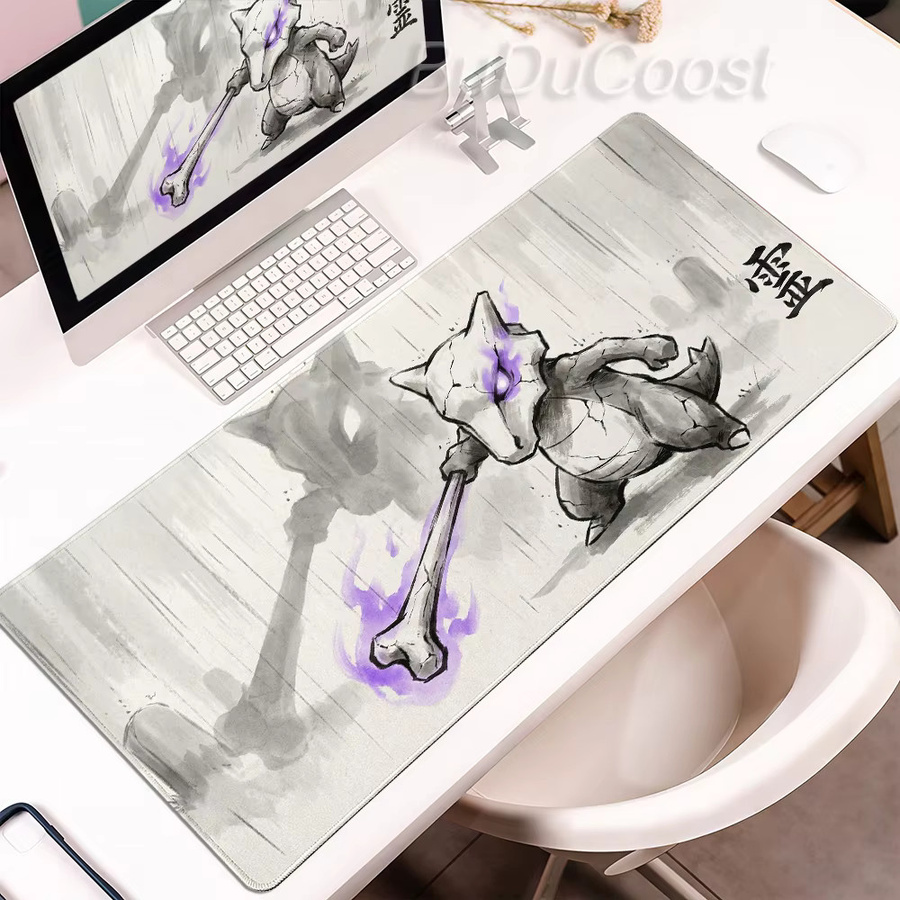 Bandai XXL-Gaming-Mauspad Anime-Design Gengar Mewtwo Rayquaza in Schwarz-Weiß - Bild 1