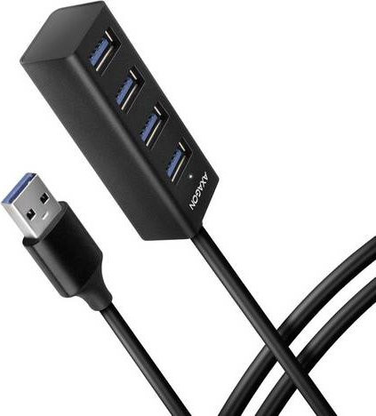 AXAGON HUE-M1AL USB-Hub mit 4 USB-A Ports, USB 3.2 Gen1 5 GBit/s, Silber - Bild 1