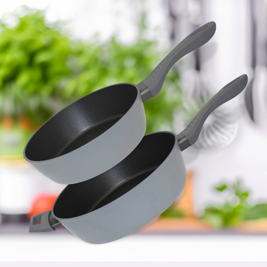 ELO Schmorpfannen-Set Eco Life, 2-teilig, Grau, Aluminium mit Keramik-Beschichtung und Antihaftbeschichtung - Bild 2