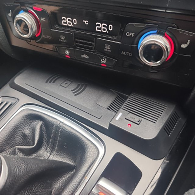 Carinway 15W Wireless-Ladegerät für die Auto-Mittelkonsole in Schwarz für Audi A4 B8 B9 Allroad A5 S5 RS5 Q5 SQ5 - Bild 1