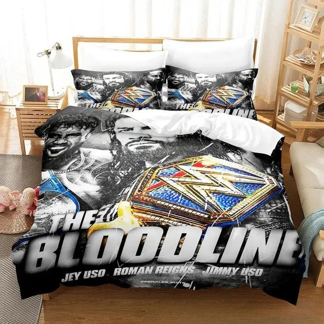 JMG Household Supplies Bettwäsche-Set Roman Reigns 3D-Druck mit Bettbezug und Kissenbezug, Mehrfarbig, B/H: 135 x 200 cm - Bild 1