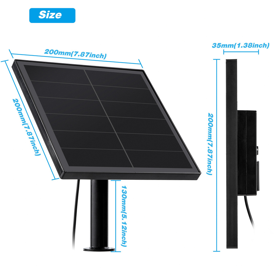 iXSolarleap 8W Solarpanel Wasserdicht mit 5V Ausgang für 18650 Akku, Meshtastic, LoRaWAN, ESP32 und Arduino in Schwarz - Bild 3