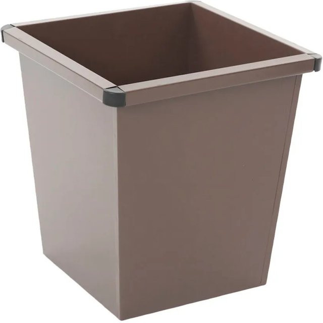 PROREGAL Viereckiger Papierkorb aus Metall mit Stoßecken aus Kunststoff, Braun, H x B x T: 36,1 x 34,2 x 34,3 cm - Bild 1