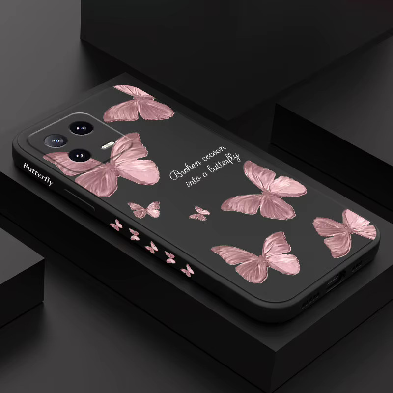 Flatternde Schmetterlinge Handyhülle aus Flüssigsilikon für Xiaomi Modelle in Grün - Bild 3