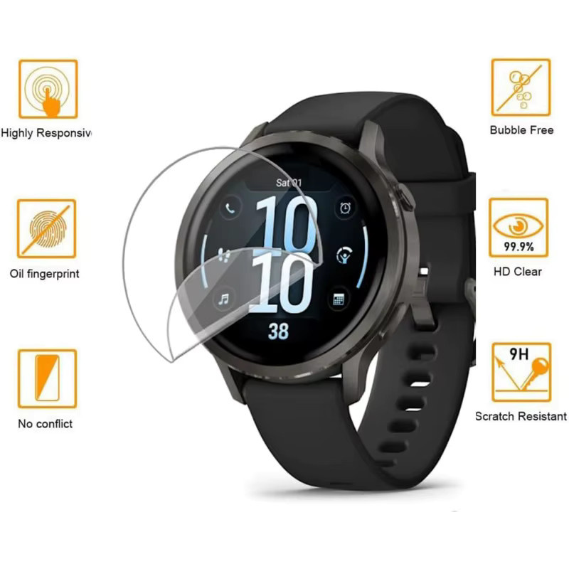 Garmin Smartwatch Screen Protector Hydrogel TPU Film, transparent - Bild 3