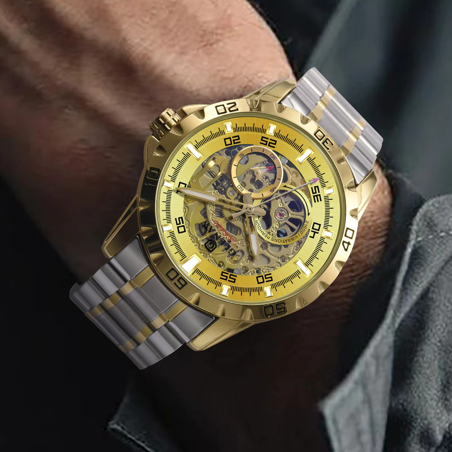 Glenaw Armbanduhr, Automatik, Edelstahl, Gold, Herren - Bild 2