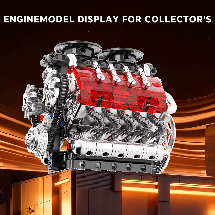 FUNXINEE Technischer Twin-Turbo V8 Motor, Bausatz, 548 Teile - Bild 5