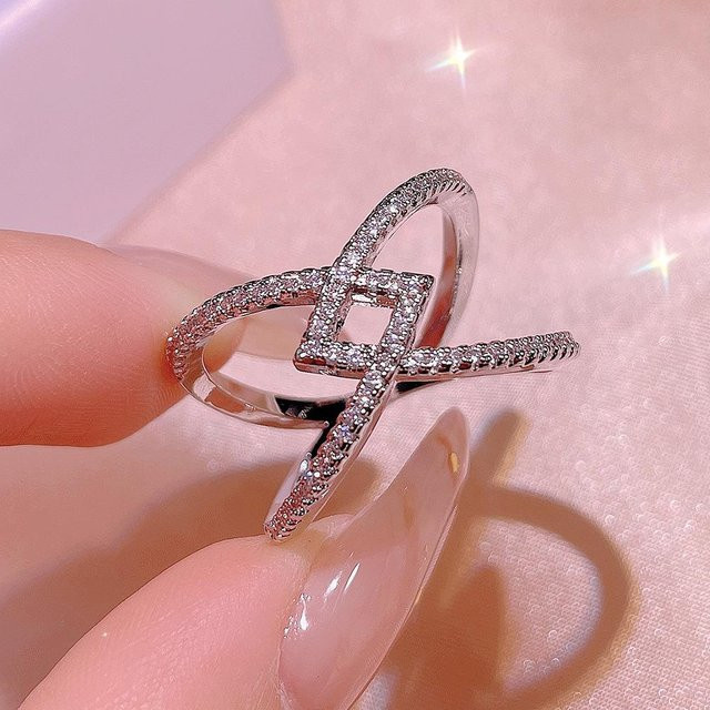 Xiaoxiangjia Ring, Kupfer, Zirkonia, Damen, Silber - Bild 1