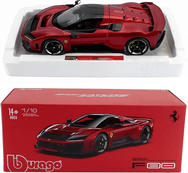 Bburago Ferrari F80 Rennwagen, Modellauto, 1:18, ab 14 Jahren - Bild 1
