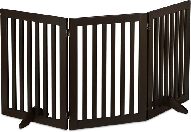 Relaxdays Absperrgitter aus MDF in Braun, 3-teilig verstellbar und zusammenklappbar, B/H/T: 154 x 70 x 51 cm - Bild 1