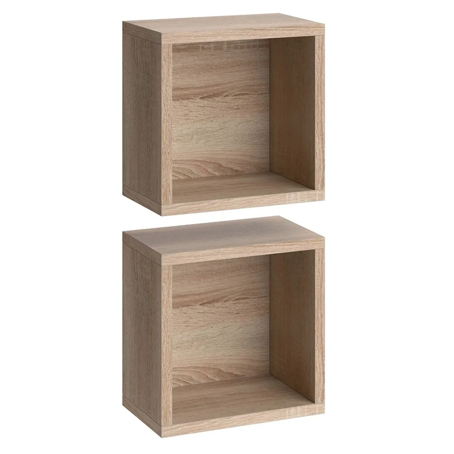 Vicco Badregal Senyo Wandregal 2er Set in Eiche Sonoma, skandinavischer Stil, B/T/H: 25 x 25 x 15 cm - Bild 2