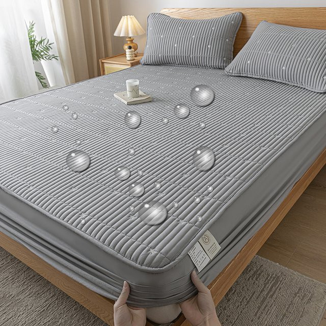 Dreamreal Wasserdichter und atmungsaktiver Matratzenschoner in Khaki, B/T: 99 x 190 cm - Bild 1